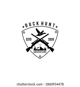 Entenjagd Logo Schild Emblem Vektorgrafik Design
