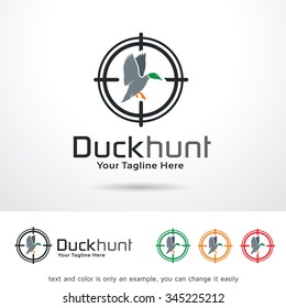 Duck Hunt Logo Template Design Vector 