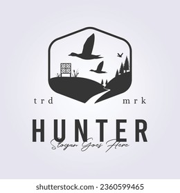 duck hunt logo vector illustration symbol icon sign template background design