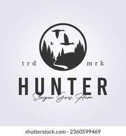 duck hunt logo vector illustration symbol icon sign template background design