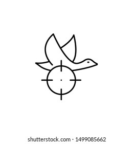 Duck, hunter icon. Simple thin line, outline vector of adventure icons for ui and ux, website or mobile application
