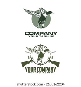 duck hunter logo flying duck logo