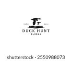 duck hunter logo flying duck logo. Flying duck hunter logo design