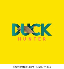 Duck Hunter Logo Icon Vector Template Design Illustration