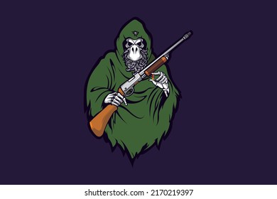 Duck hunter skull in death cloak