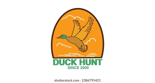
duck hunting community icon vector logo