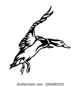duck hunting illustration logo vector 