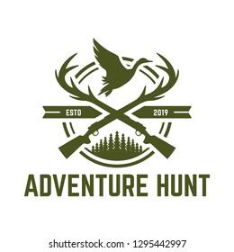 Duck Hunting Logo Hunting Badge Emblem Stock Vector (Royalty Free ...