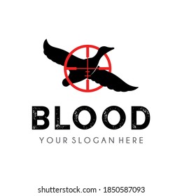 Duck Hunting logo design vector template