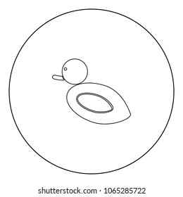 Duck icon black color in circle