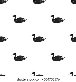Duck icon in black style isolated on white background. Hunting pattern stock vector illustration.