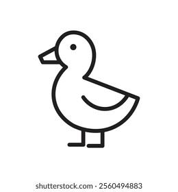 Duck icon Black and white logo