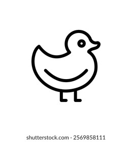Duck icon Black and white outline vector