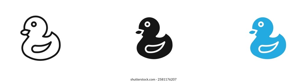 Duck icon black white vector outline