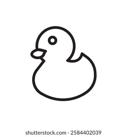 Duck icon black and white vector outline sign