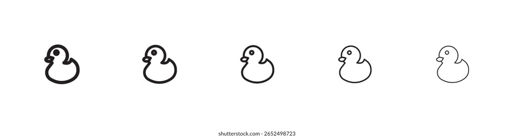 Signo de Vector blanco y negro del icono del pato