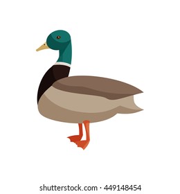 Duck icon in cartoon style isolated on white background. Animals symbol