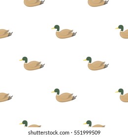 Duck icon in cartoon style isolated on white background. Hunting pattern stock vector illustration.