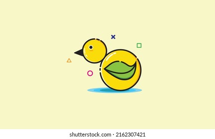 Duck Icon Cute Modern Vector Style