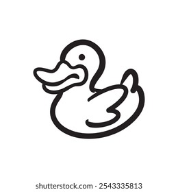 Icono de pato doodle Ilustración vectorial