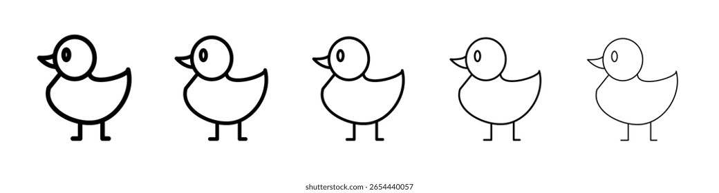 Duck icon flat illustration set logo