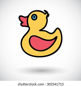 Duck icon. Flat vector related icon whit long shadow for web and mobile applications. It can be used as - logo, pictogram, icon, infographic element. Vector Illustration. 