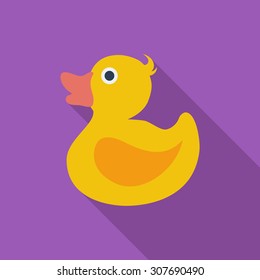 Duck icon. Flat vector related icon with long shadow for web and mobile applications. It can be used as - logo, pictogram, icon, infographic element. Vector Illustration.