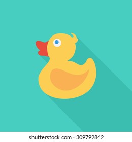 Duck icon. Flat vector related icon with long shadow for web and mobile applications. It can be used as - logo, pictogram, icon, infographic element. Vector Illustration.