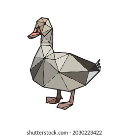 Duck icon in geometric style. illustration eps 10