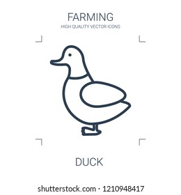 duck icon. high quality line duck icon on white background. from farming collection flat trendy vector duck symbol. use for web and mobile