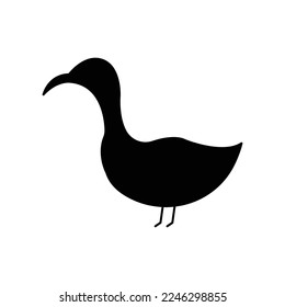 Duck icon illustration. icon related to farm animal. Silhouette style. Simple vector design editable