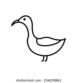 Duck icon illustration. icon related to farm animal. Line icon style. Simple vector design editable