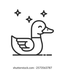 Duck icon isolated in flat design vector illustration on white background.
