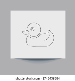 Duck icon. isolated on white background. Cartoon Rubber Duck Vector Illustration