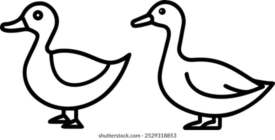 Duck icon line art design