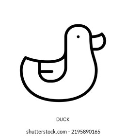 duck icon. Line Art Style Design Isolated On White Background