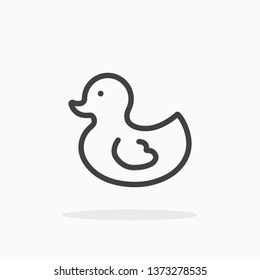 Duck icon in line style. For your design, logo. Vector illustration. Editable Stroke.