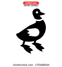 duck icon or logo isolated sign symbol vector illustration - high quality black style vector icons
