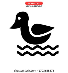 duck icon or logo isolated sign symbol vector illustration - high quality black style vector icons
