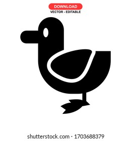 duck icon or logo isolated sign symbol vector illustration - high quality black style vector icons
