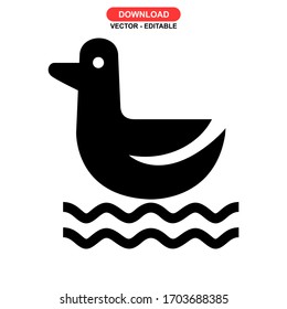 duck icon or logo isolated sign symbol vector illustration - high quality black style vector icons
