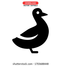 duck icon or logo isolated sign symbol vector illustration - high quality black style vector icons
