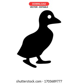 duck icon or logo isolated sign symbol vector illustration - high quality black style vector icons
