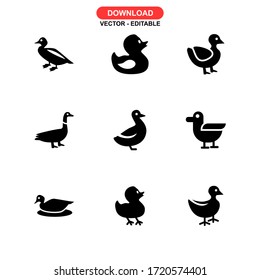 duck icon or logo isolated sign symbol vector illustration - Collection of high quality black style vector icons
