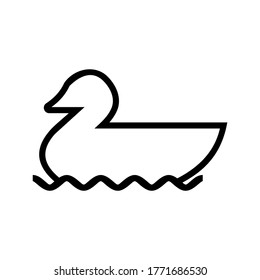 icono de pato o logotipo símbolo de signo aislado ilustración vectorial - iconos vectoriales de estilo negro de alta calidad
