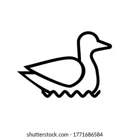 icono de pato o logotipo símbolo de signo aislado ilustración vectorial - iconos vectoriales de estilo negro de alta calidad
