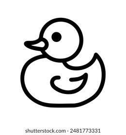 Duck icon or modern line symbol. Vector line art and icon design with bold outline. Black and white Pixel Perfect minimalistic symbol isolated white background. Silhouette simple thin sign