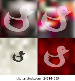 duck icon on blurred background