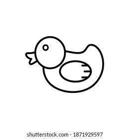 Duck icon on white background. Vector illustration in flat cartoon design. Use for website, banner, poster, graphic, app. 