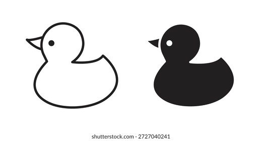 Ícone de pato no fundo branco. Ícone de vetor de ações